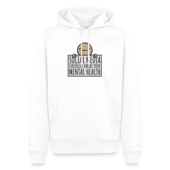 Les réseaux sociaux nuisent sérieusement à la santé mentale selon les affirmations - Sweat à capuche Premium bio Homme - blanc - Devant - Nico (187cm)