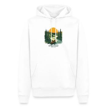 Spreewald Germany | Vintage Nature Poster - Männer Premium Bio Hoodie - Weiß - Vorne - Nico (187cm)