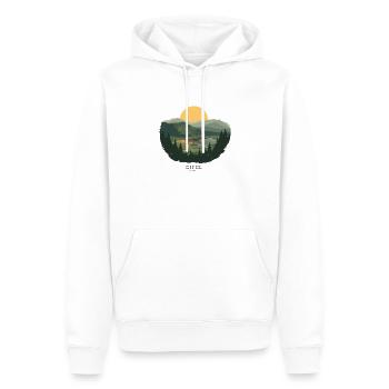 Eifel Volcano Landscape | Vintage Poster - Männer Premium Bio Hoodie - Weiß - Vorne - Nico (187cm)
