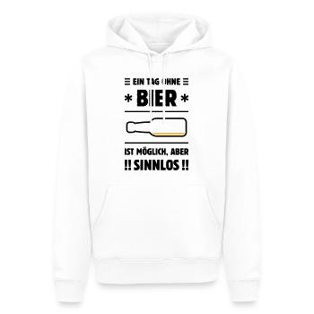 Ein Tag Ohne Bier Ist Möglich, Aber Sinnlos! POS2C - Männer Premium Bio Hoodie - Weiß - Vorne - Nico (187cm)