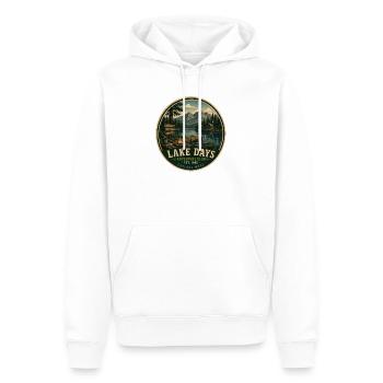Graphique d’aventure vintage des Journées des Lacs - Sweat à capuche Premium bio Homme - blanc - Devant - Nico (187cm)