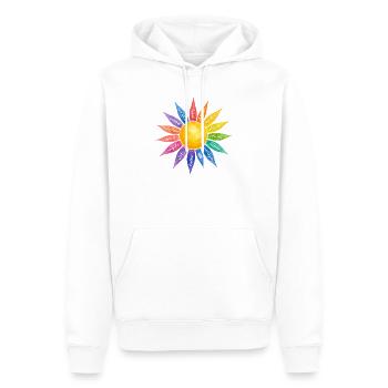 Achtsamkeit ich bin genung - Männer Premium Bio Hoodie - Weiß - Vorne - Nico (187cm)