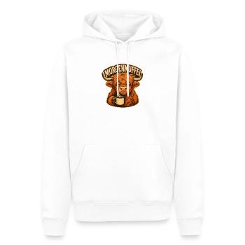 Morgenmuffel Kuh mit Kaffee - Männer Premium Bio Hoodie - Weiß - Vorne - Nico (187cm)