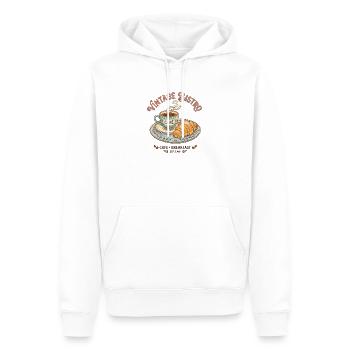 Vintage Bistro Kaffee Illustration - Männer Premium Bio Hoodie - Weiß - Vorne - Nico (187cm)