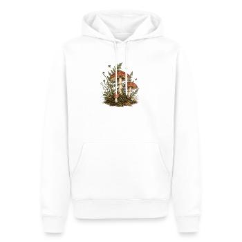 Cottagecore Mushroom Botanical Vintage - Männer Premium Bio Hoodie - Weiß - Vorne - Nico (187cm)
