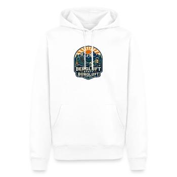Bergluft statt Büroluft Wandern - Männer Premium Bio Hoodie - Weiß - Vorne - Nico (187cm)