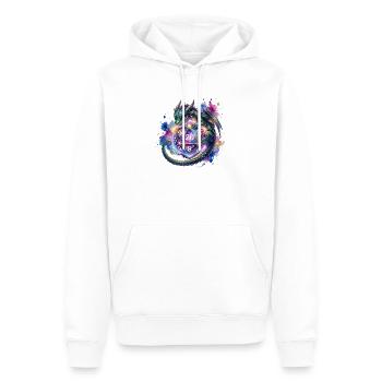 Cute Dragon with D20 Dice – Pen & Paper - Men’s Premium Organic Hoodie - white - Front - Nico (187cm)