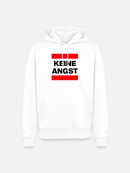 KEINE ANGST NIE WIEDER IST JETZT, NO NZS, REDE - Männer Premium Bio Hoodie - Weiß
