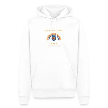 Vinyl & Coffee - Men’s Premium Organic Hoodie - white - Front - Nico (187cm)