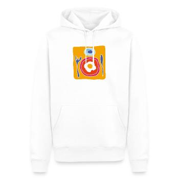 Colorful Fried Egg – Pop Illustration - Men’s Premium Organic Hoodie - white - Front - Nico (187cm)