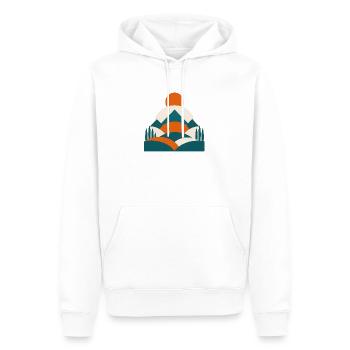 Minimalist Geo Landscape Design - Men’s Premium Organic Hoodie - white - Front - Nico (187cm)
