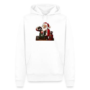 Santa Christmas coffeeshop - Men’s Premium Organic Hoodie - white - Front - Nico (187cm)