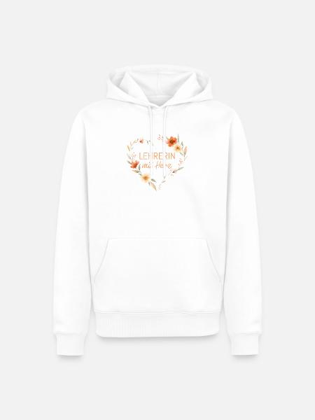 Lehrerin mit Herz! - Männer Premium Bio Hoodie - Weiß