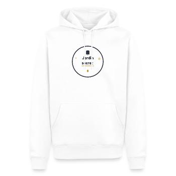 Jardin secret  - Sweat à capuche Premium bio Homme - blanc - Devant - Nico (187cm)