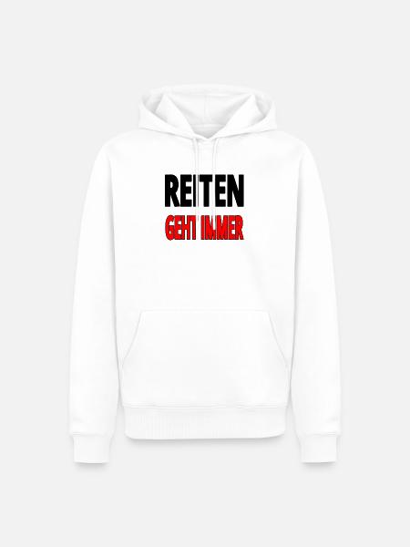 Reiten - Männer Premium Bio Hoodie - Weiß