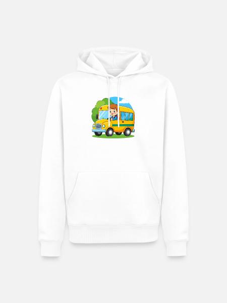 Gelber Schulbus zur Einschulung – Schulanfang Bus - Männer Premium Bio Hoodie - Weiß