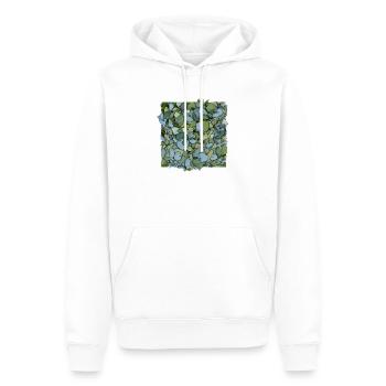 Blue Hydrangeas – Modern Floral Illustration - Men’s Premium Organic Hoodie - white - Front - Nico (187cm)