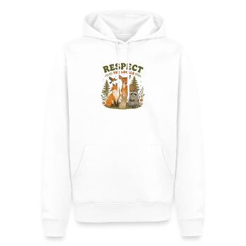 Respectez les locaux Forêt Animaux Rétro - Sweat à capuche Premium bio Homme - blanc - Devant - Nico (187cm)