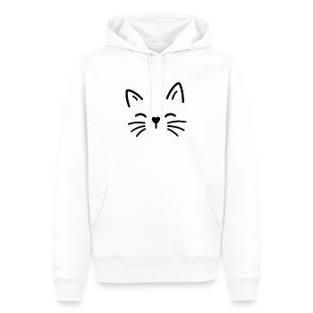 Chat mignon avec un nez en forme de cœur - Sweat à capuche Premium bio Homme - blanc - Devant - Nico (187cm)
