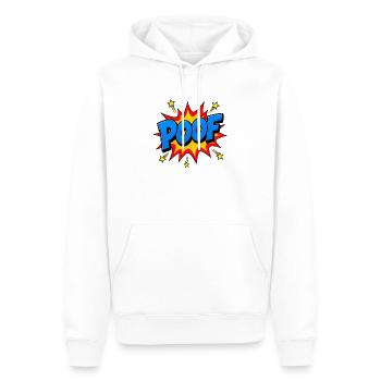 POOF Comic Lettering – Action Pop Art Explosion - Men’s Premium Organic Hoodie - white - Front - Nico (187cm)