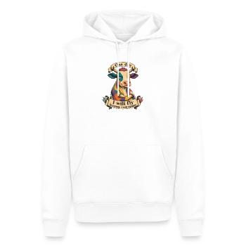 Un jour, je volerai parce que je suis fou - Sweat à capuche Premium bio Homme - blanc - Devant - Nico (187cm)