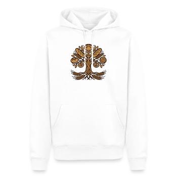 Logo du pain bretzel de l’arbre de vie - Sweat à capuche Premium bio Homme - blanc - Devant - Nico (187cm)