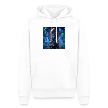Sirène de Cristal Bleu - Sweat à capuche Premium bio Homme - blanc - Devant - Nico (187cm)