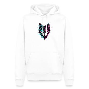Wolfskopf neonfarben - Männer Premium Bio Hoodie - Weiß - Vorne - Nico (187cm)