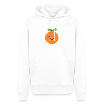 Orange Kawaii Orange – Illustration de fruits sucrés - Sweat à capuche Premium bio Homme - blanc - Devant - Nico (187cm)