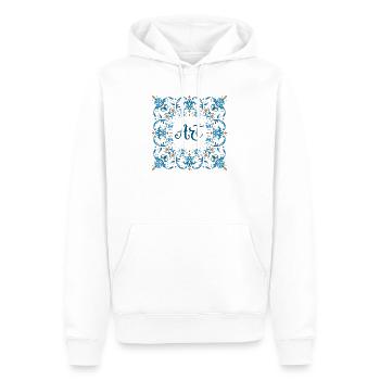 Lettrage orné « ART » – Design créatif - Sweat à capuche Premium bio Homme - blanc - Devant - Nico (187cm)