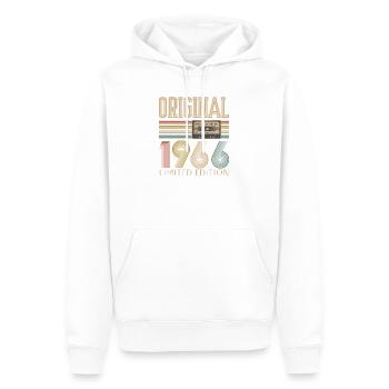 60e anniversaire, 60 ans - Sweat à capuche Premium bio Homme - blanc - Devant - Nico (187cm)