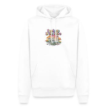 Je me réveille dans le futur Retro Futurisme Utopia City - Sweat à capuche Premium bio Homme - blanc - Devant - Nico (187cm)
