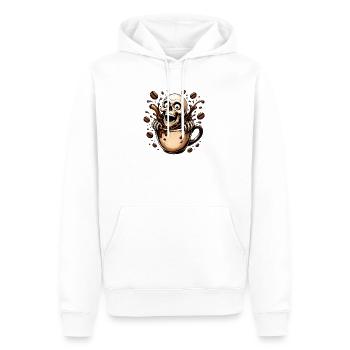 Crâne de café dans une tasse - Sweat à capuche Premium bio Homme - blanc - Devant - Nico (187cm)