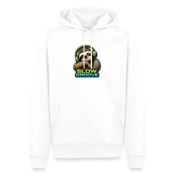 Faultier - Slow Groove - Männer Premium Bio Hoodie - Weiß - Vorne - Nico (187cm)