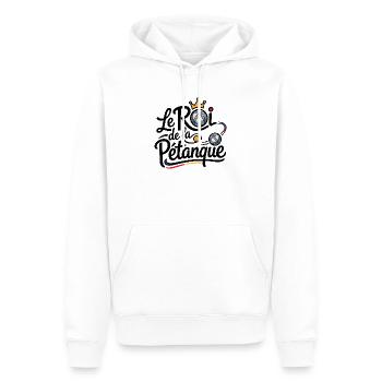 Le Roi de la Pétanque - Sweat à capuche Premium bio Homme - blanc - Devant - Nico (187cm)