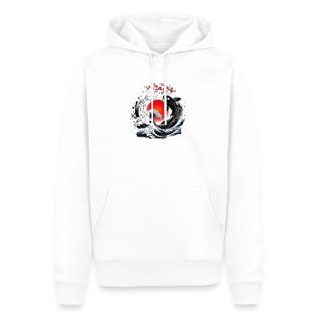 KOI POISSON YIN YANG - Sweat à capuche Premium bio Homme - blanc - Devant - Nico (187cm)