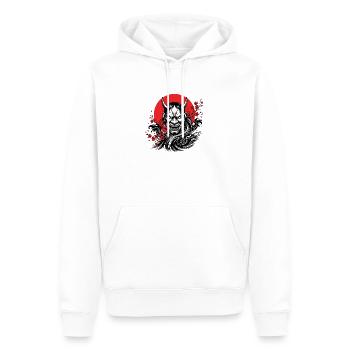Oni MAsk - Sweat à capuche Premium bio Homme - blanc - Devant - Nico (187cm)