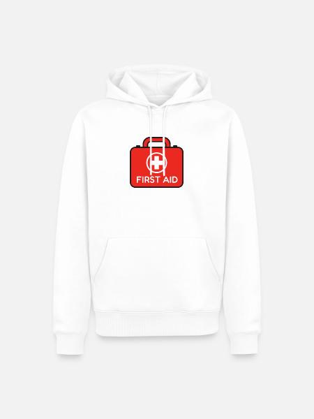 Erste-Hilfe-Set - Männer Premium Bio Hoodie - Weiß