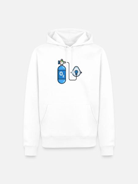 Blauer Sauerstofftank - Männer Premium Bio Hoodie - Weiß