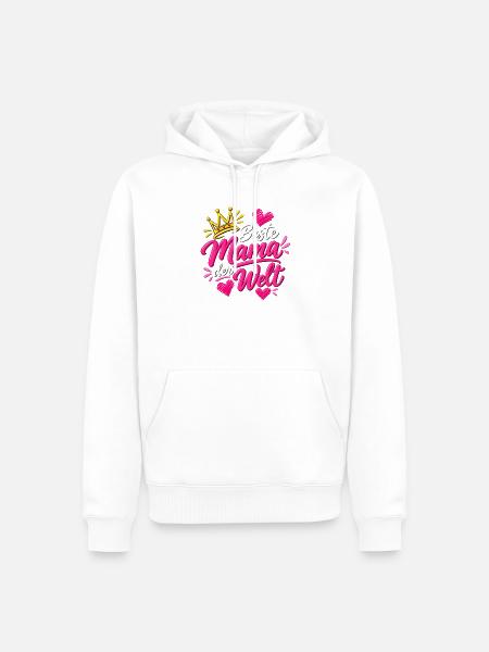 Beste Mama - Männer Premium Bio Hoodie - Weiß