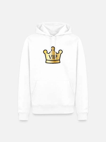 Goldene VIP-Krone - Männer Premium Bio Hoodie - Weiß
