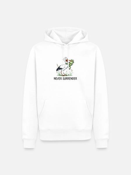 Never Surrender - Männer Premium Bio Hoodie - Weiß