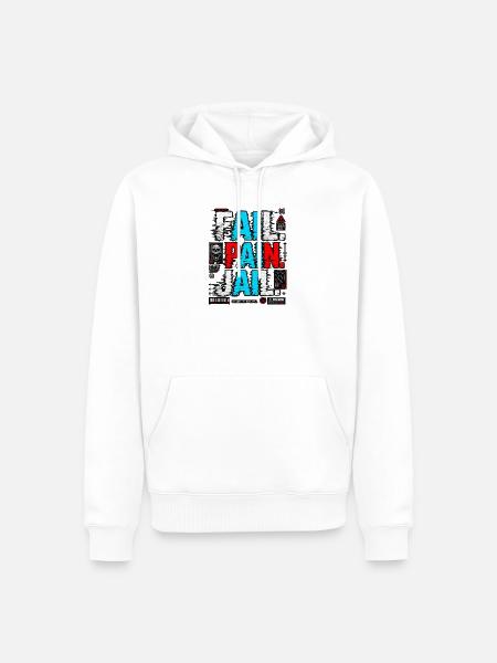 AI Grunge-Glitch-Tee - Männer Premium Bio Hoodie - Weiß