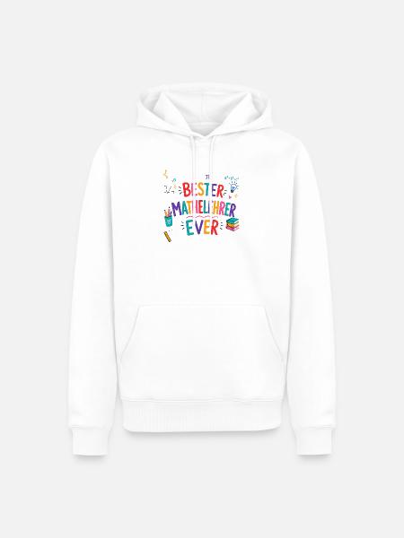 Bester Mathelehrer Ever! - Männer Premium Bio Hoodie - Weiß