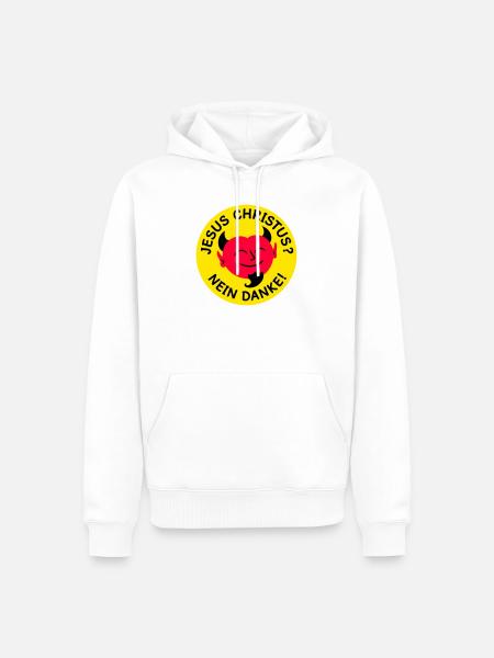 Teufel - Jesus Christus? Nein Danke! - Männer Premium Bio Hoodie - Weiß