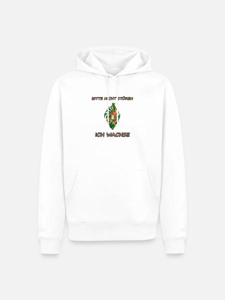 Bitte nicht stören, ich wachse - Männer Premium Bio Hoodie - Weiß