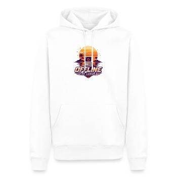 Offline ist Luxus Retro Computer - Männer Premium Bio Hoodie - Weiß - Vorne - Nico (187cm)