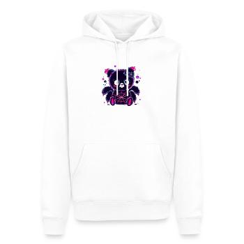 Neon Pandabär mit Spinnennetz - Männer Premium Bio Hoodie - Weiß - Vorne - Nico (187cm)