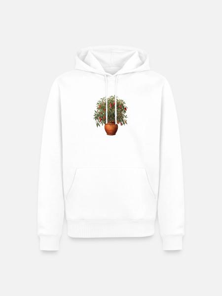 Chilipflanze im Terrakotta-Topf - Männer Premium Bio Hoodie - Weiß