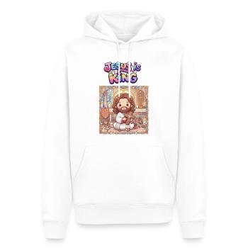 Jesus ist König - Männer Premium Bio Hoodie - Weiß - Vorne - Nico (187cm)
